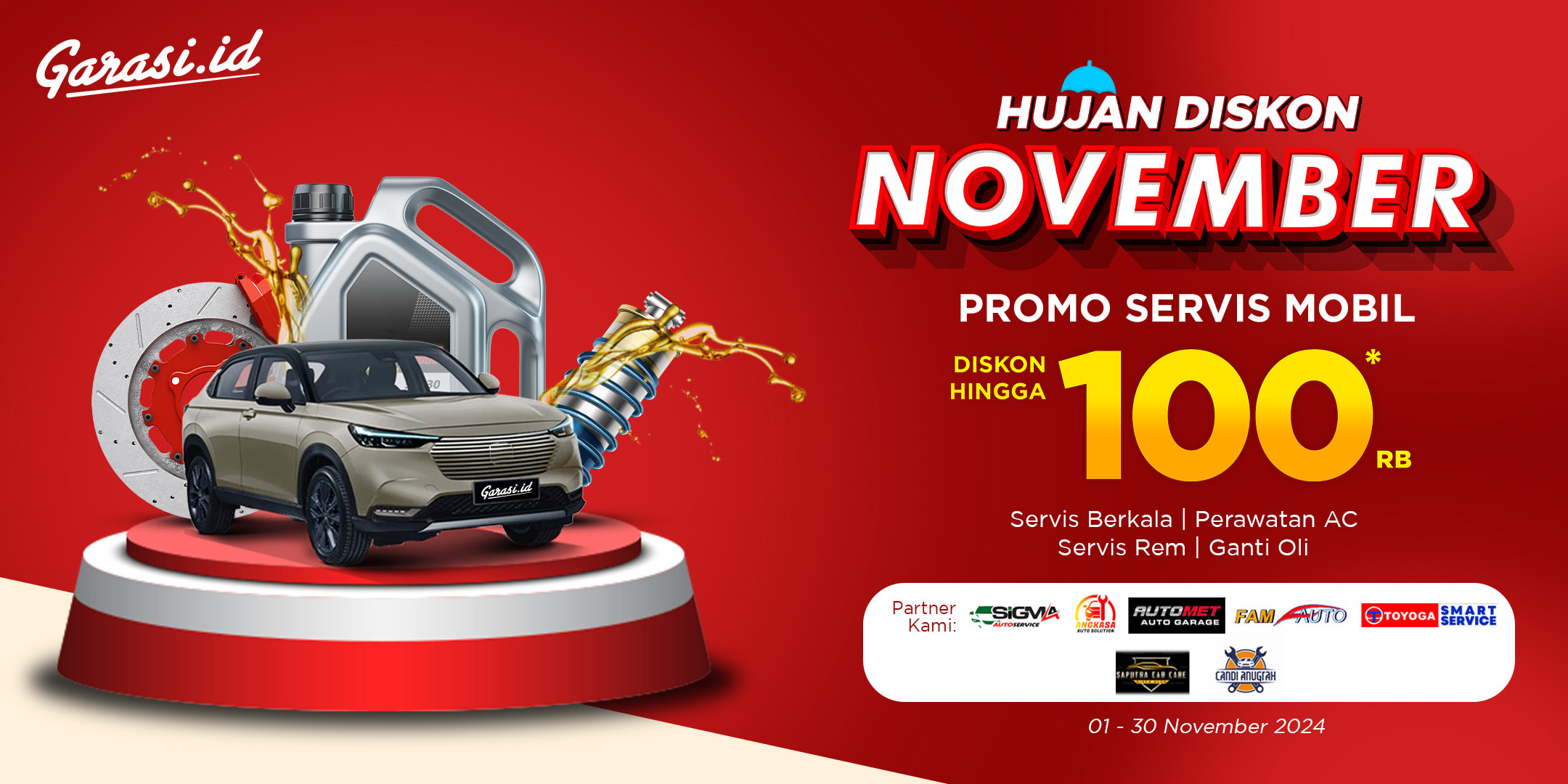 Nikmati harga khusus untuk Paket Servis Mobil **"Diskon  hingga Rp 100.000"**