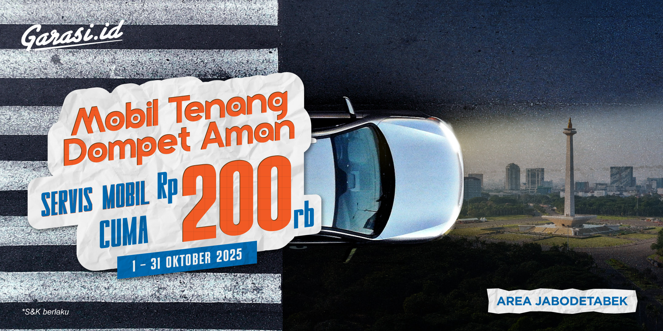 Khusus area **Jabodetabek**, dapatkan perawatan mobil **hanya dengan Rp200.000** Khusus area **Jabodetabek**, dapatkan perawatan mobil **hanya dengan Rp200.000**
