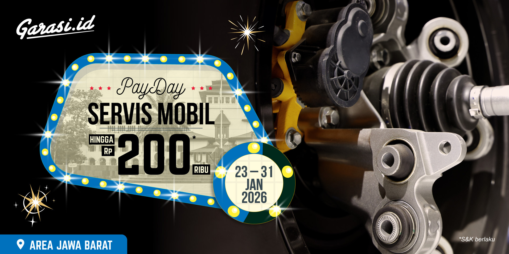 Khusus area **Jawa Barat**, dapatkan perawatan mobil hingga **Rp200.000**