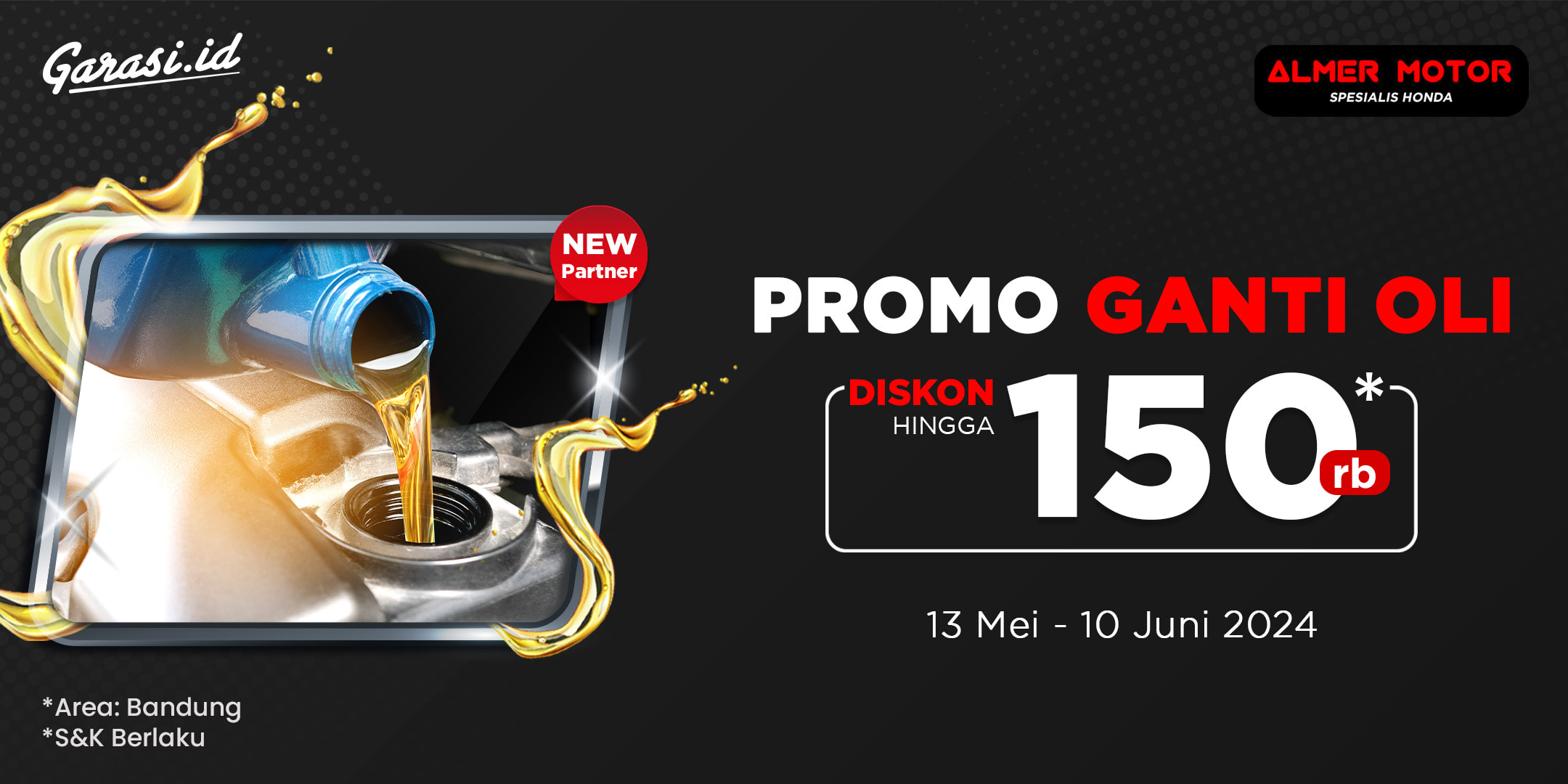 Promo Ganti Oli Mobil di Almer Motor Bandung, diskon hingga Rp150.000 + Cashback hingga Rp150.000 poin!