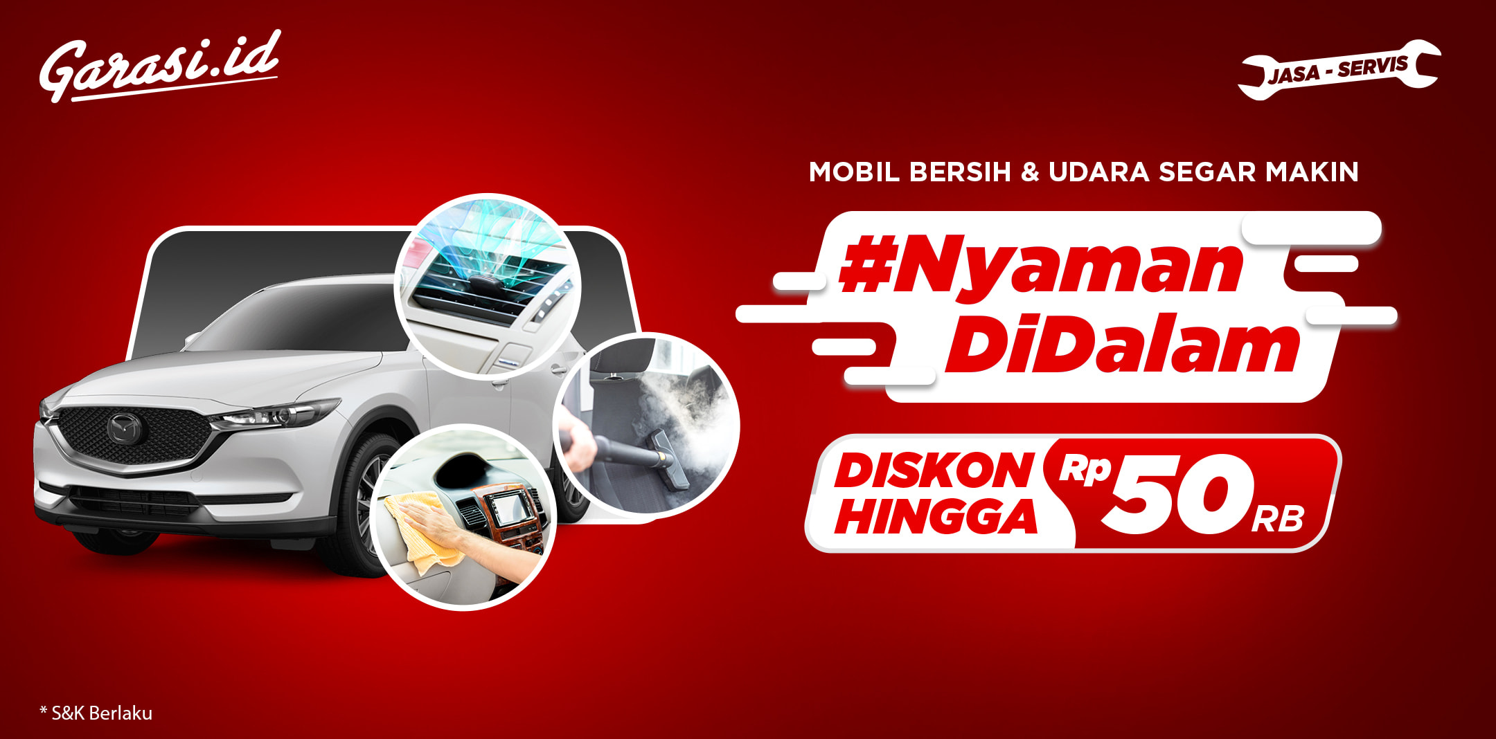 Lebih segar dan bebas stres saat berangkat ke kantor! Diskon sampai Rp 50 ribu untuk perawatan interior mobilmu! Lebih segar dan bebas stres saat berangkat ke kantor! Diskon sampai Rp 50 ribu untuk perawatan interior mobilmu!