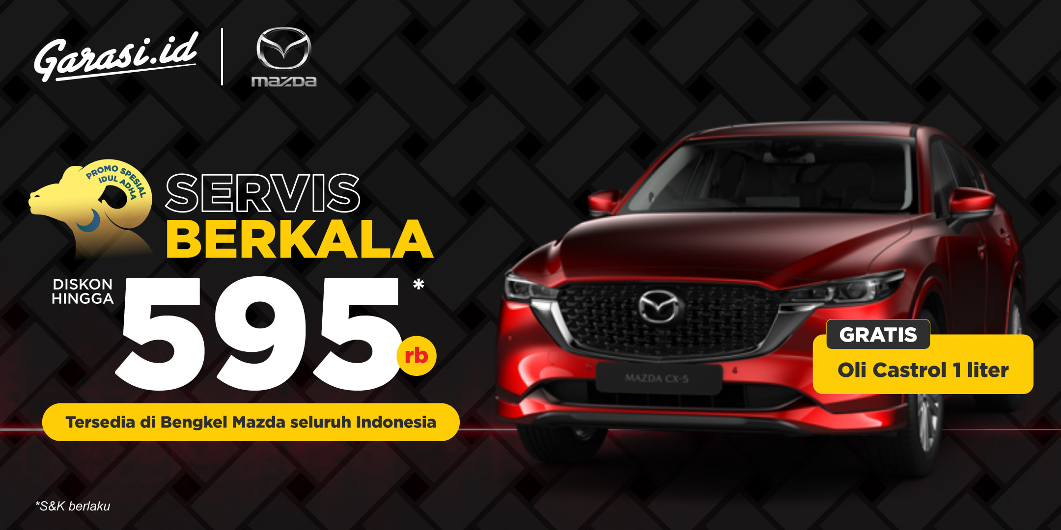 Promo Servis Berkala di Bengkel Resmi Mazda **Diskon hingga Rp595.000** Promo Servis Berkala di Bengkel Resmi Mazda **Diskon hingga Rp595.000**