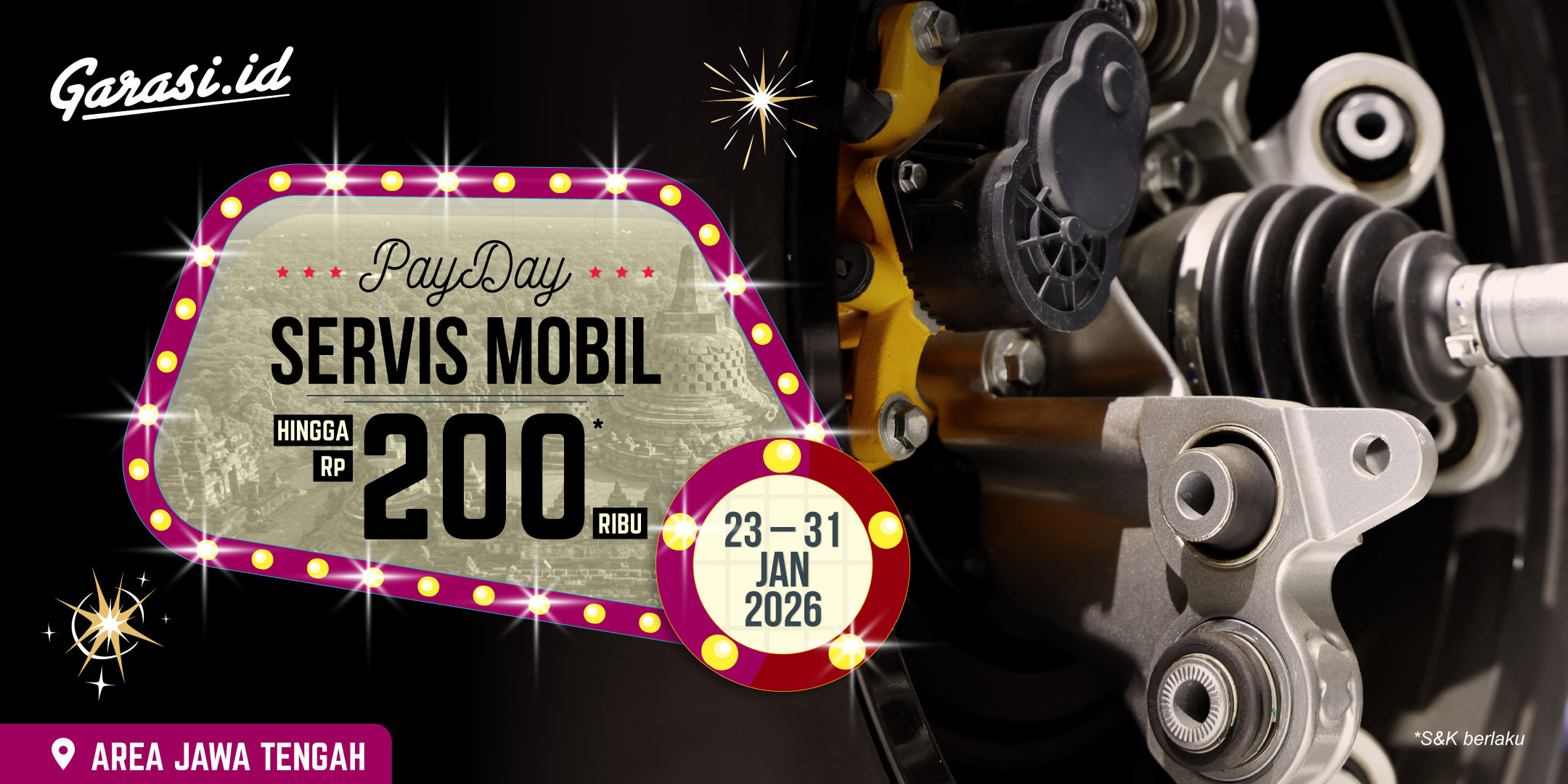 Khusus area **Jawa Tengah**, dapatkan perawatan mobil hingga **Rp200.000**