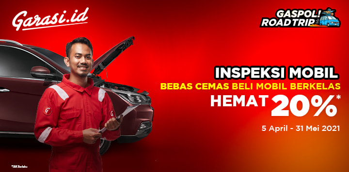 Bebas cemas beli mobil bekas dengan promo diskon 20% untuk jasa inspeksi mobil bekas oleh inspektor Garasi.id. Bebas cemas beli mobil bekas dengan promo diskon 20% untuk jasa inspeksi mobil bekas oleh inspektor Garasi.id.