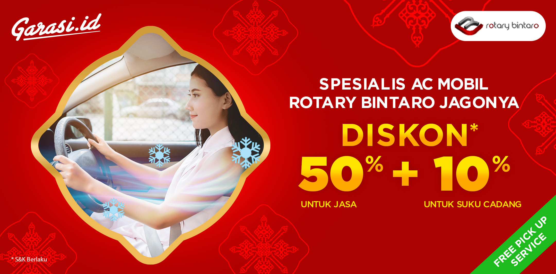 Semua service Rotary Diskon 50% jasa + 10% Sparepart