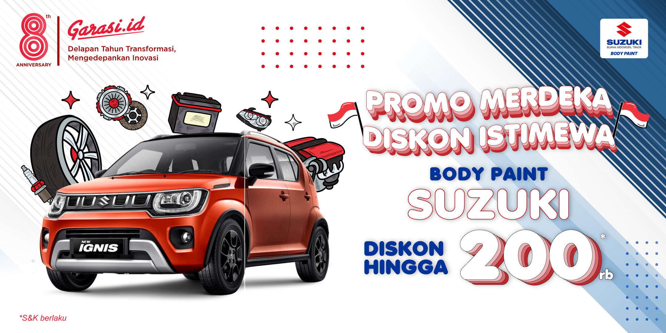 Nikmati harga khusus untuk Servis Mobil di Suzuki Body Paint Diskon Rp 200.000. Nikmati harga khusus untuk Servis Mobil di Suzuki Body Paint Diskon Rp 200.000.