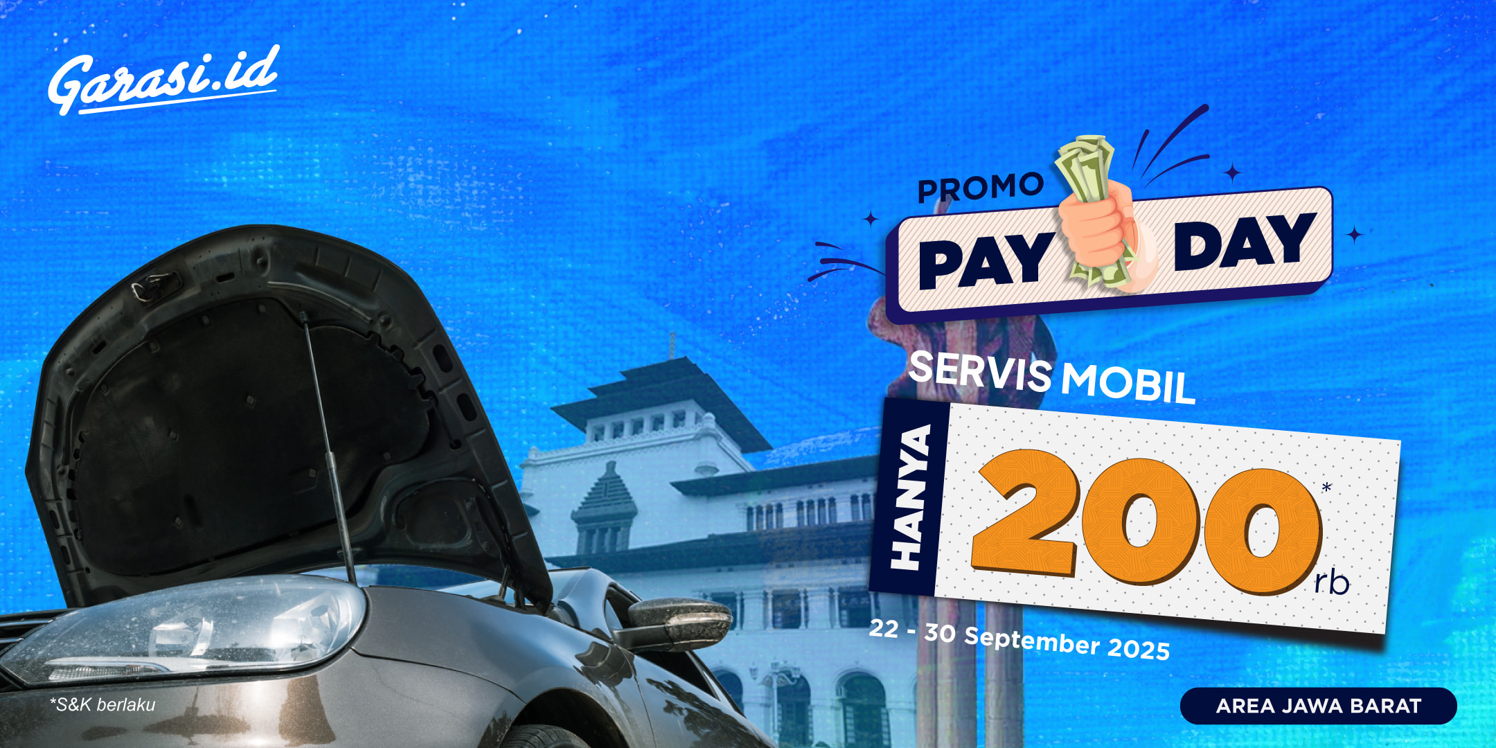 Khusus area **Jawa Barat**, dapatkan perawatan mobil hanya dengan **Rp200.000**