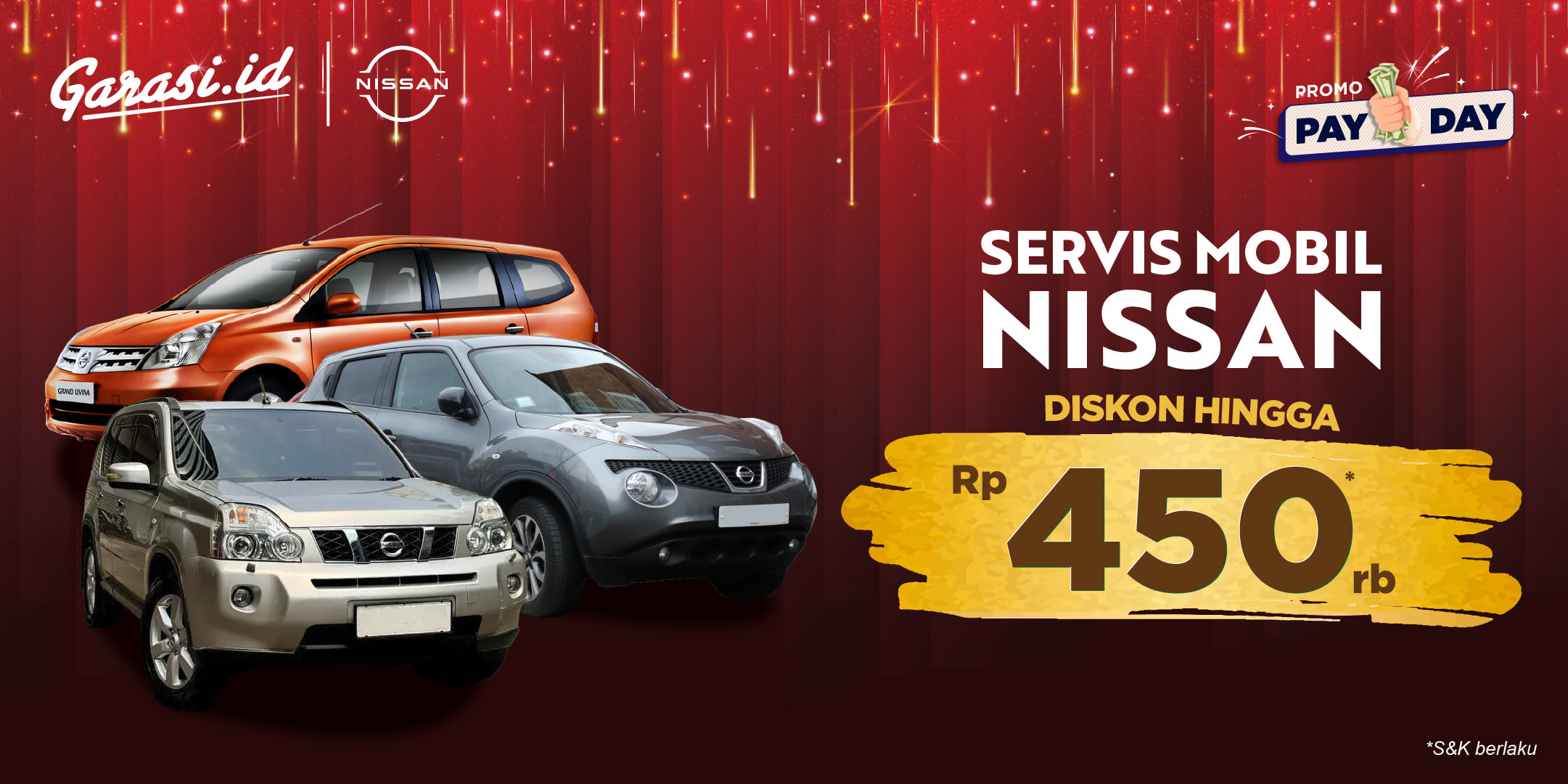Nikmati harga khusus untuk servis mobil Nissan Livina Khsuus Payday **"Diskon hingga  Rp 450.000"**