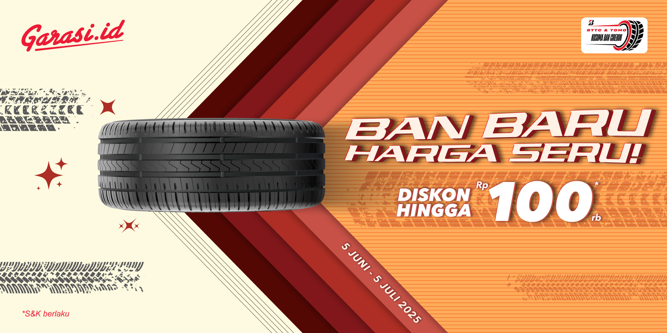 Dapatkan Promo Ban diskon hingga Rp100.000 hanya di Kusuma Ban Cirebon! Dapatkan **Promo Ban** diskon hingga **Rp100.000 hanya di Kusuma Ban Cirebon!**