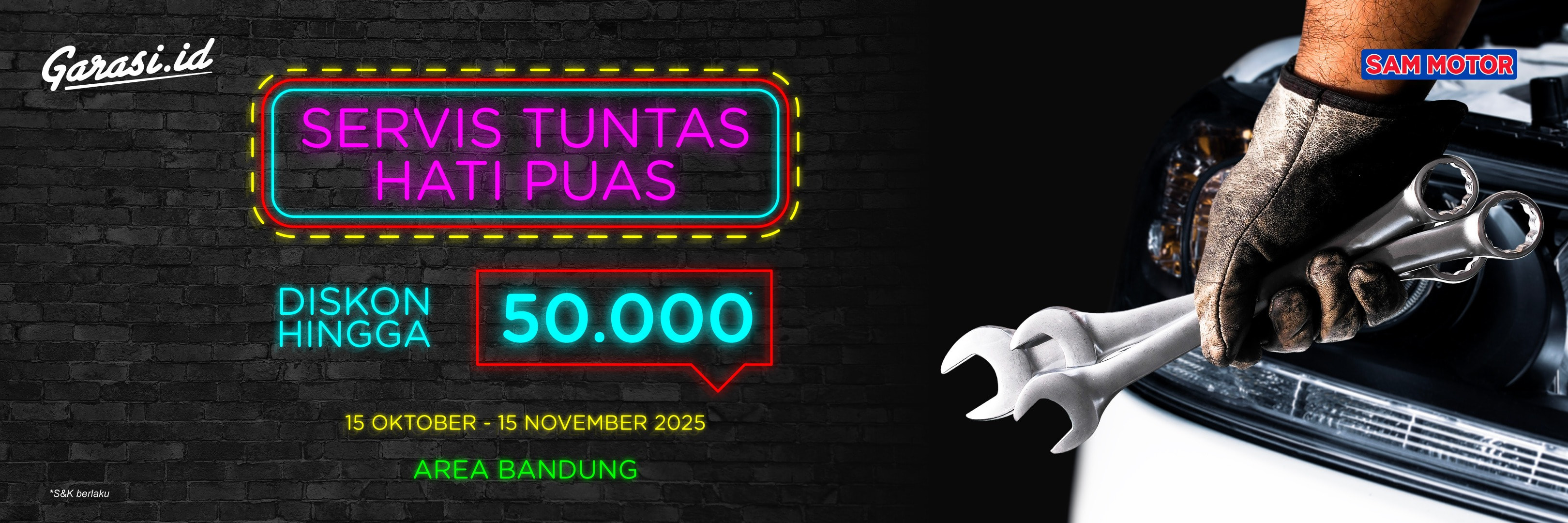 Nikmati servis mobil lebih hemat hingga Rp50.000 di SAM Motor, khusus warga Bandung!