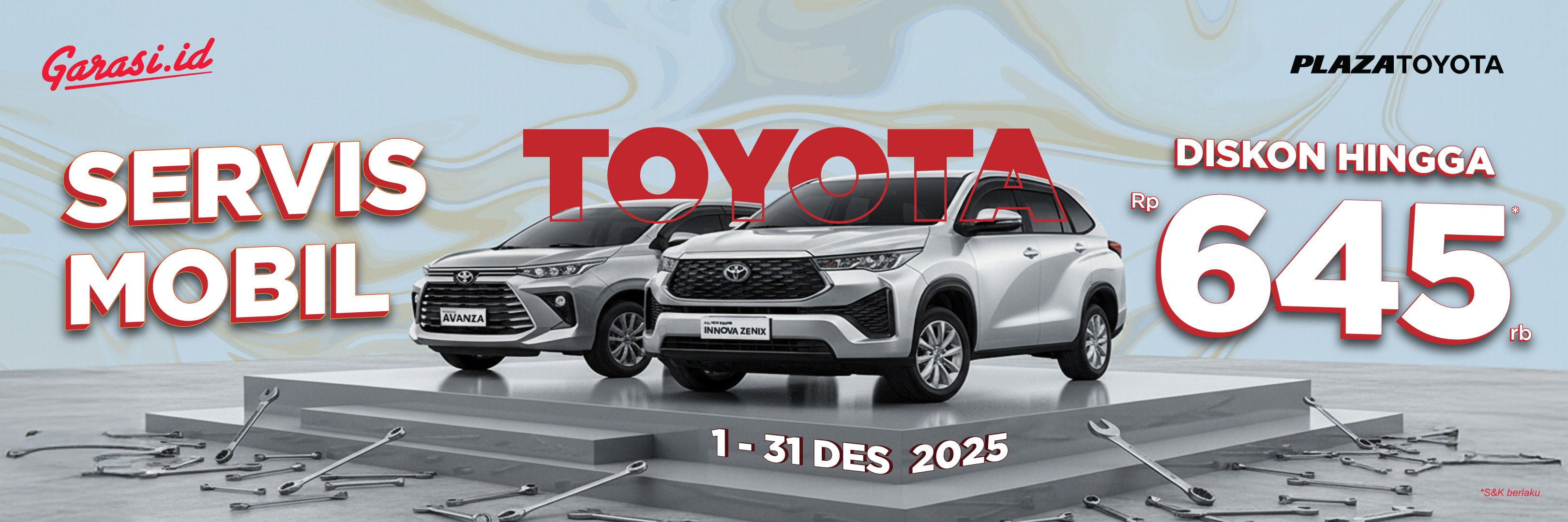 Segera Booking service di Garasi.id untuk menikmati Harga Khusus di Bengkel Resmi Plaza Toyota.