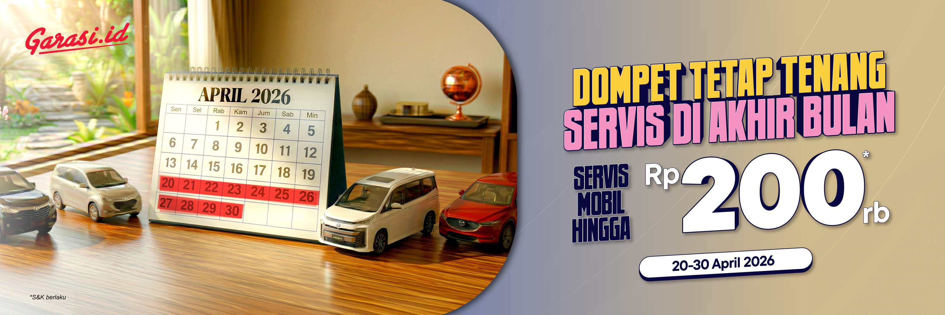 Payday Deal! Servis mobil hingga Rp200.000 di berbagai area.