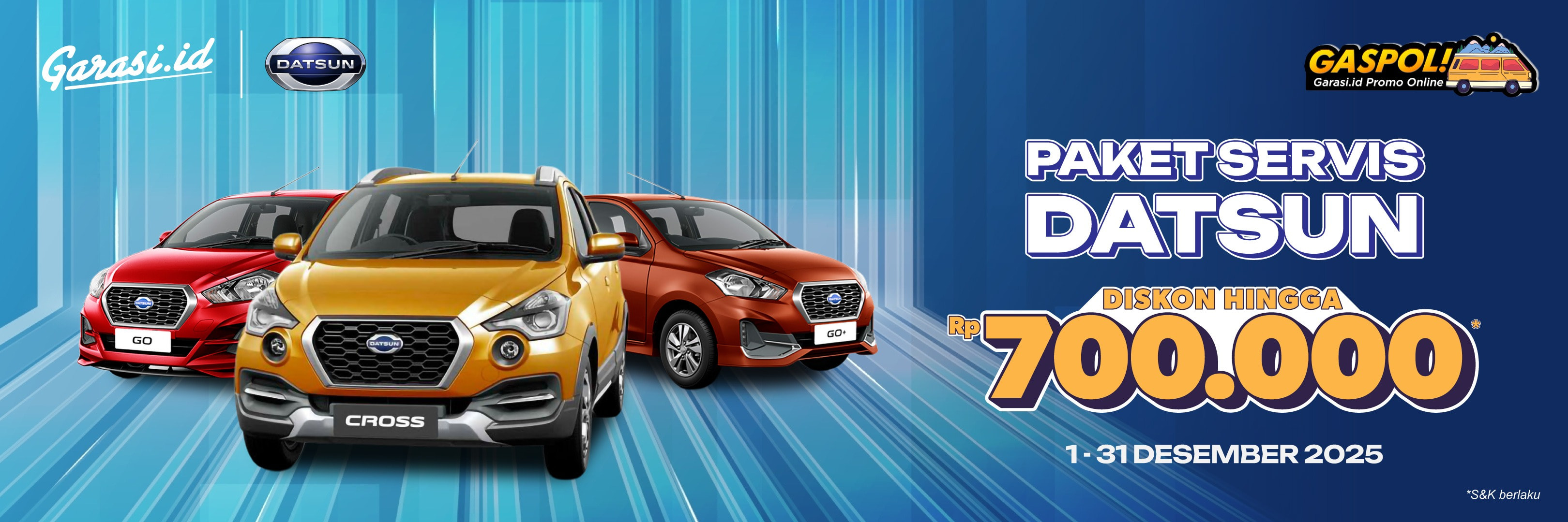 Nikmati harga khusus untuk servis mobil di Datsun "Diskon hingga Rp 800.000"