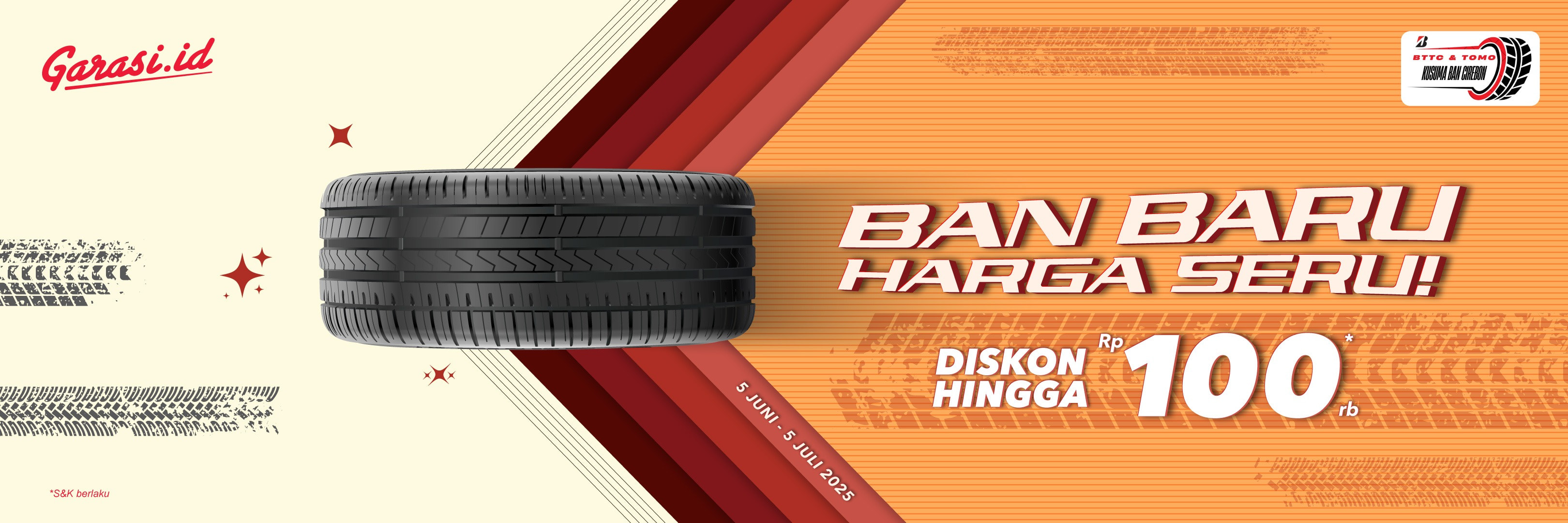 Dapatkan Promo Ban diskon hingga Rp100.000 hanya di Kusuma Ban Cirebon!
