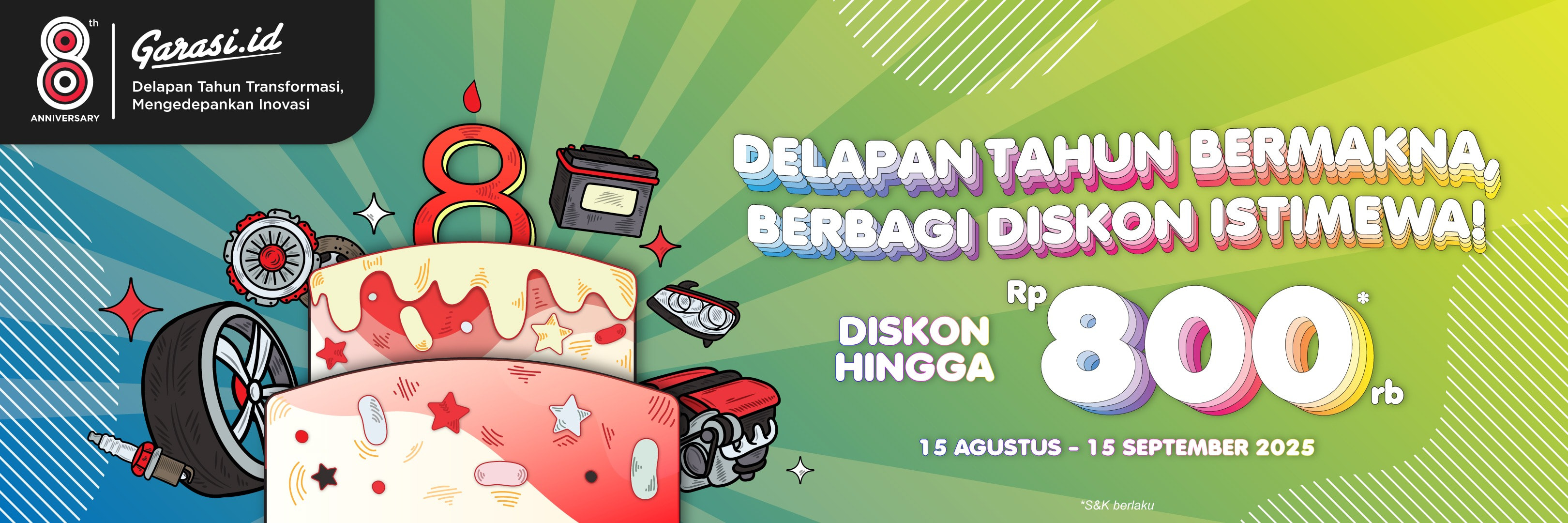 Promo Garasi.id 8 Tahun